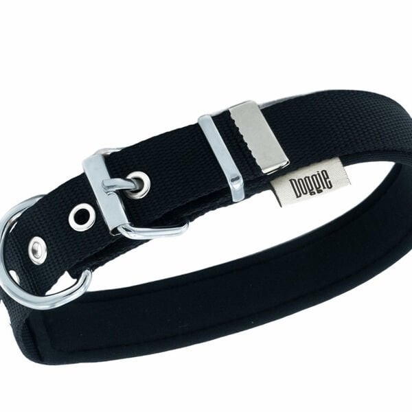 Doggie Comfort Dokuma Kemikli Köpek Boyun Tasması Large Siyah 2.5x42-50 Cm