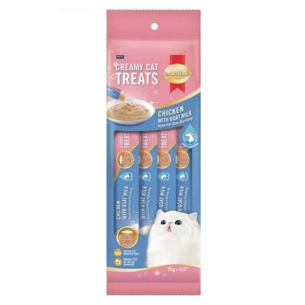 Smartheart Tavuklu ve Keçi Sütlü Sıvı Kedi Ödül Maması 1 Adet 4x15 Gr