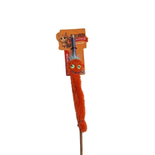 PetzzCats Zobi Matatabi ve Çıngırak Sesli Kedi Oltası Oyuncağı Turuncu 42 Cm