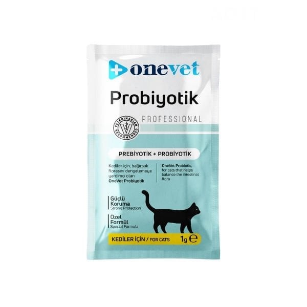 OneVet Sindirim ve Bağışıklık Güçlendirici Kediler için Probiyotik Saşe 1 Gr 30 Adet