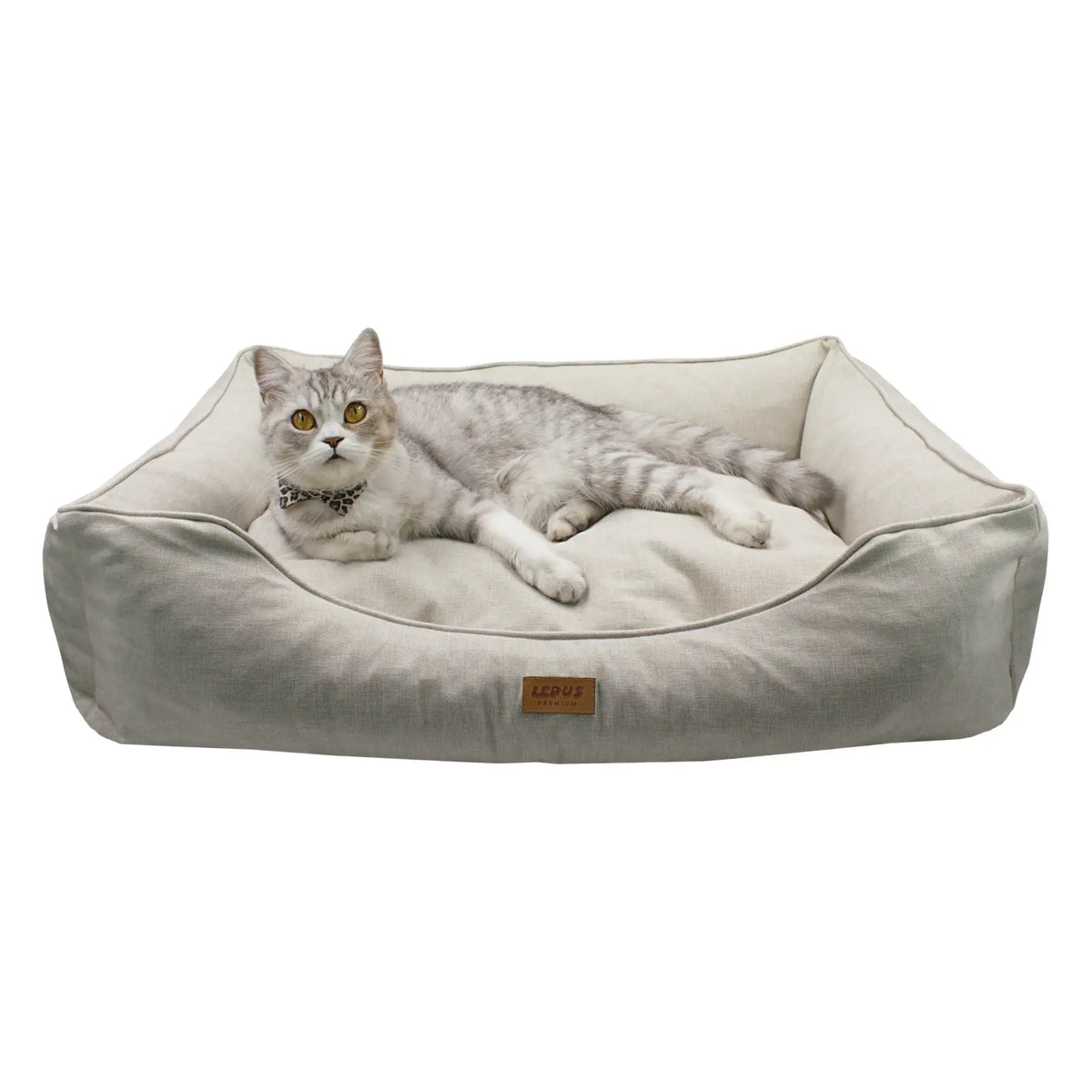 Lepus Mia Premium Kedi ve Köpek Yatağı Large Krem 61x76x23 Cm
