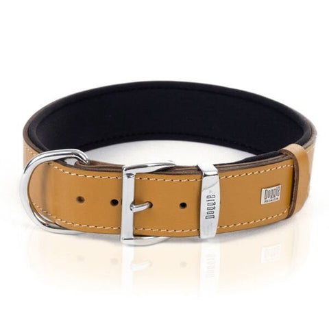 Doggie Comfort Deri Kemik Süslü Köpek Boyun Tasması Medium Camel 4x52-60 Cm