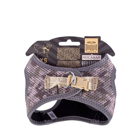 Doggie Havalı Dokuma Reflektör Küçük Irk Köpek Göğüs Tasması Xxsmall Kamuflaj 26-30 Cm