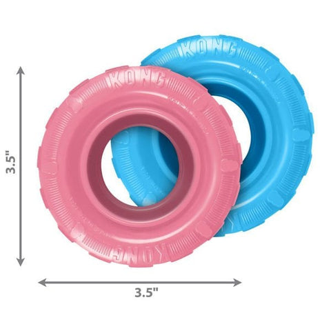 Kong Lastik Şeklinde Kauçuk Yavru Köpek Oyuncağı Small Mavi/Pembe 9 Cm