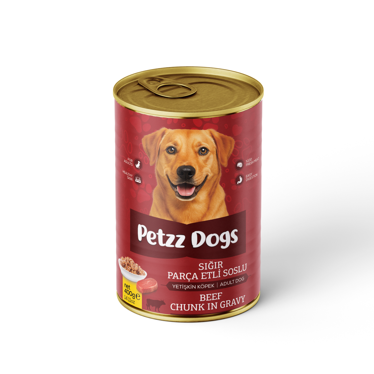 PetzzDogs Sığır Etli Yetişkin Köpek Konservesi 400 Gr 1 Adet