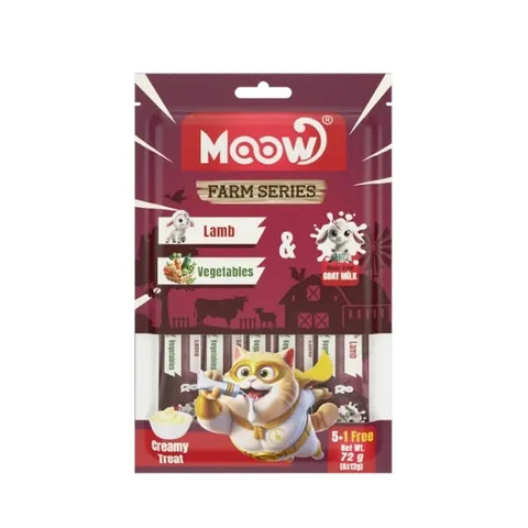 Moow Kuzu Etli Sebzeli ve Keçi Sütlü Yetişkin Sıvı Kedi Ödül Maması 1 Adet 6x12 Gr