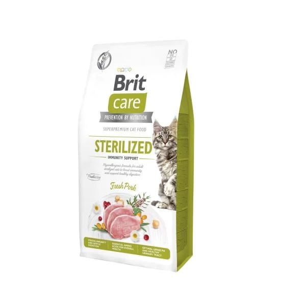 Brit Care Sterilized Immunity Support Tahılsız Domuz Etli Kısırlaştırılmış Yetişkin Kedi Maması 2 Kg