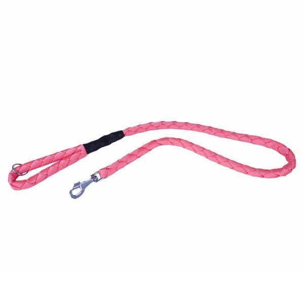 Doggie Örgülü Dokuma Köpek Gezdirme Tasması Medium Pembe 2.5x100 Cm