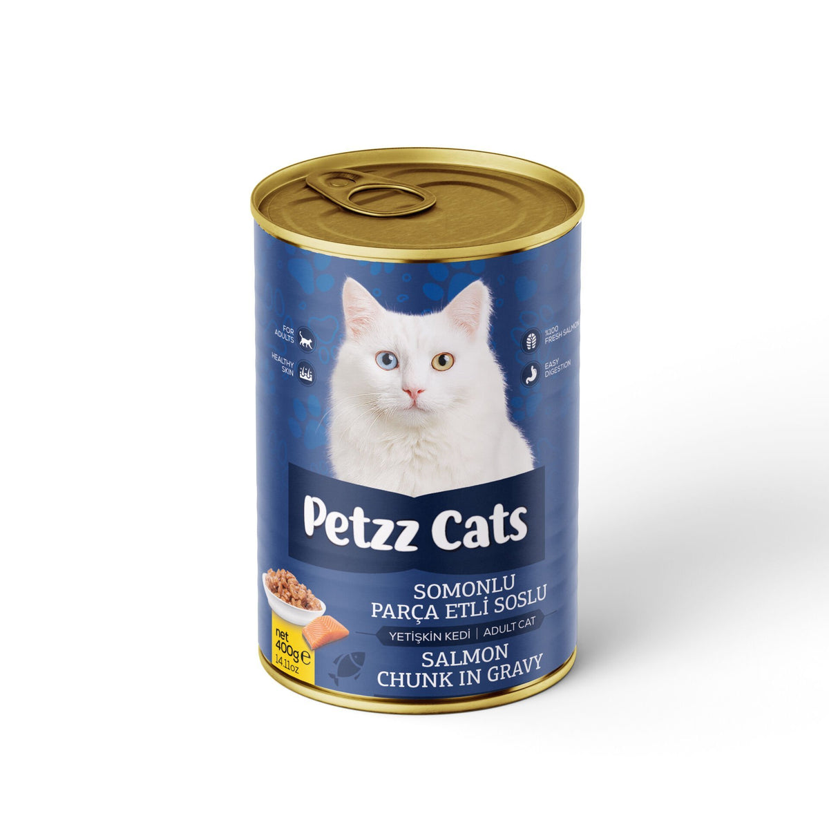 PetzzCats Somonlu Yetişkin Kedi Konservesi 400 Gr 1 Adet