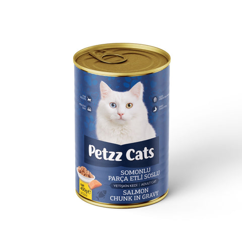 PetzzCats Somonlu Yetişkin Kedi Konservesi 400 Gr 1 Adet