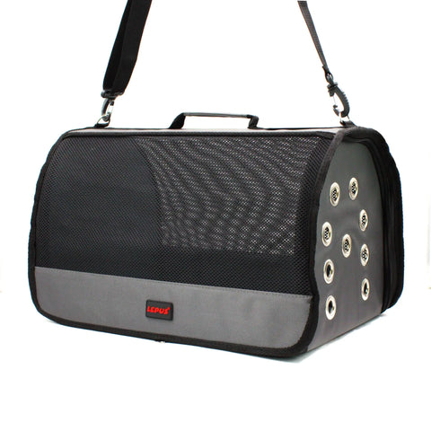 Lepus Mesh Bag Omuz Askılı Kedi ve Küçük Irk Taşıma Çantası Gri 28x45x28 Cm