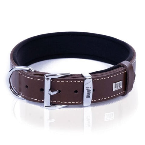 Doggie Comfort Deri Nazar Boncuklu Köpek Boyun Tasması Small Kahverengi 4x47-55 Cm