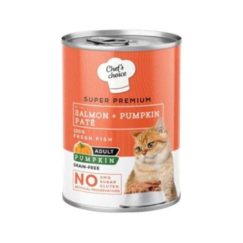 Chefs Choice Somonlu ve Balkabaklı Tahılsız Ezme Yetişkin Konserve Kedi Maması 1 Adet 400 Gr