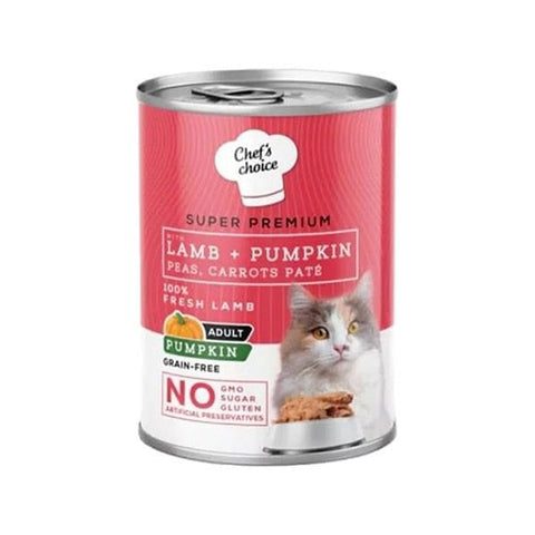 Chefs Choice Kuzu Etli ve Balkabaklı Tahılsız Ezme Yetişkin Konserve Kedi Maması 1 Adet 400 Gr