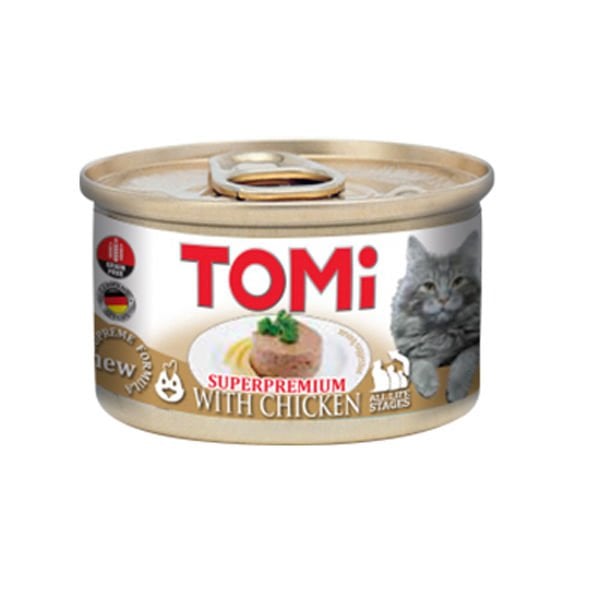 Tomi Kıyılmış Tavuklu Tahılsız Yetişkin Konserve Kedi Maması 1 Adet 85 Gr