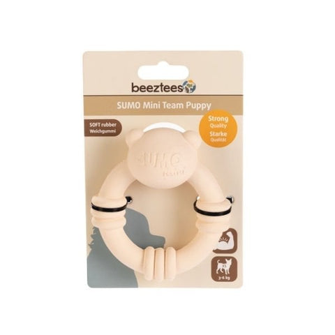 Beeztees Sumo Mini Dental Halka Şeklinde Kauçuk Köpek Oyuncağı Xsmall Krem 10 Cm