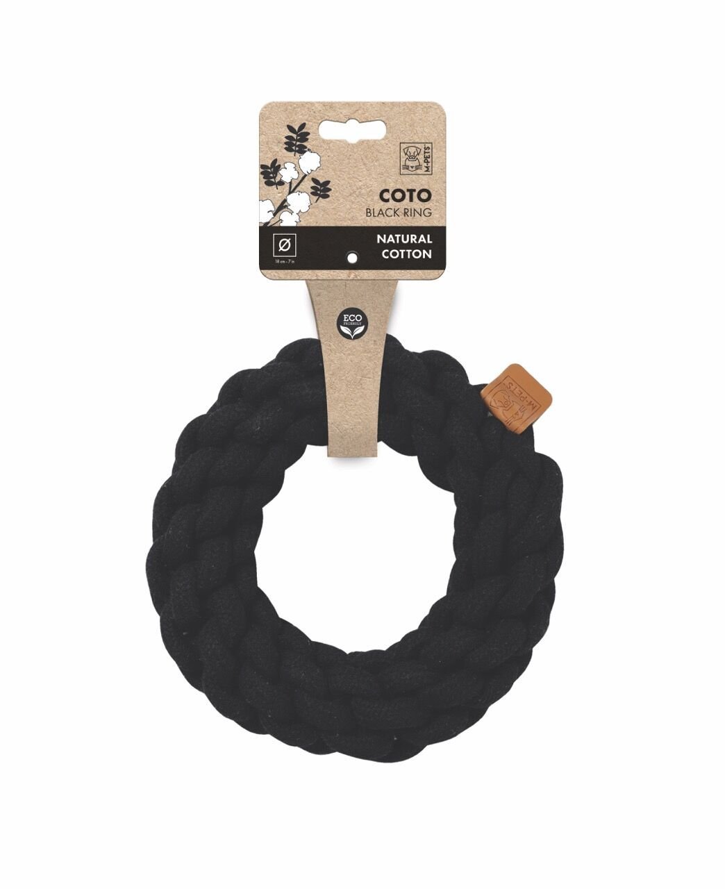 M-Pets Coto Örgü Halka Köpek Oyuncağı 18 Cm Siyah