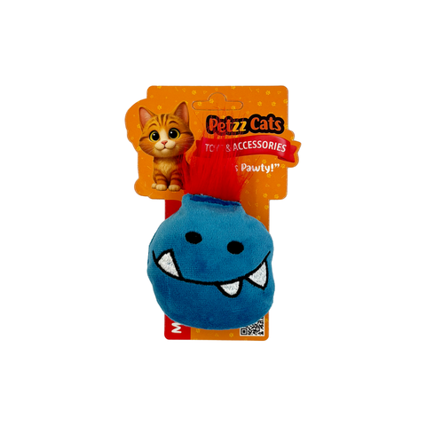 PetzzCats Ming Matatabi ve Çıngırak Sesli Peluş Kedi Oyuncağı Mavi 9x7 Cm