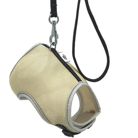 Cattie Havalı Dokuma Kedi Göğüs ve Gezdirme Takımı Medium Bej 1x25-35 Cm