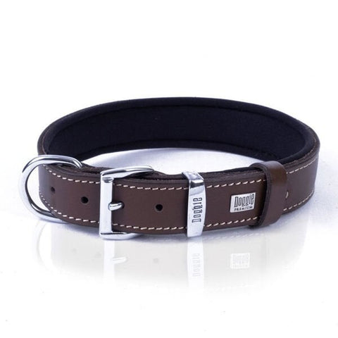 Doggie Comfort Deri Nazar Boncuklu Köpek Boyun Tasması Medium Kahverengi 3x42-50 Cm