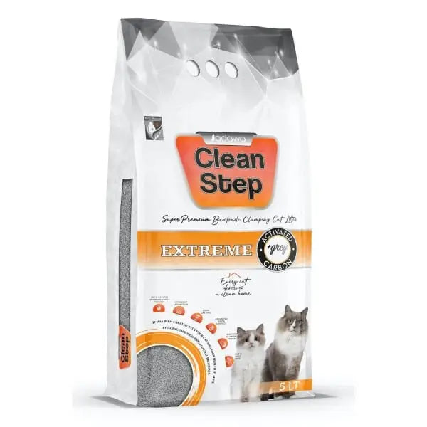 Clean Step Aktif Karbonlu Kokusuz İnce Taneli Topaklanan Bentonit Kedi Kumu 5 Lt