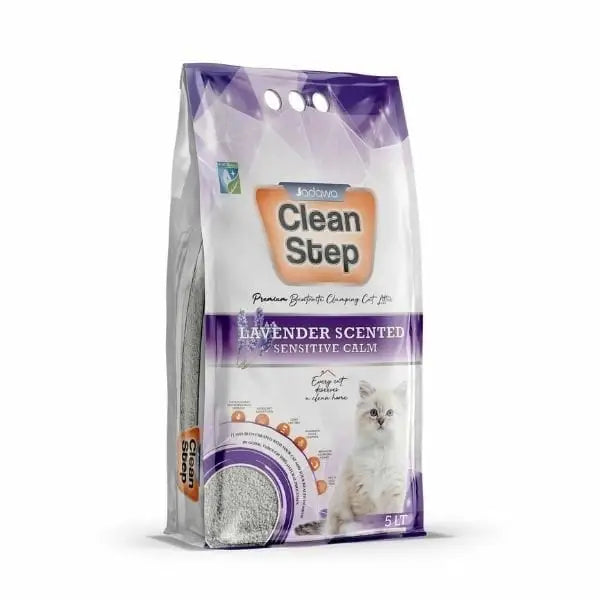 Clean Step Aktif Karbonlu Lavanta Kokulu İnce Taneli Topaklanan Bentonit Kedi Kumu 5 Lt