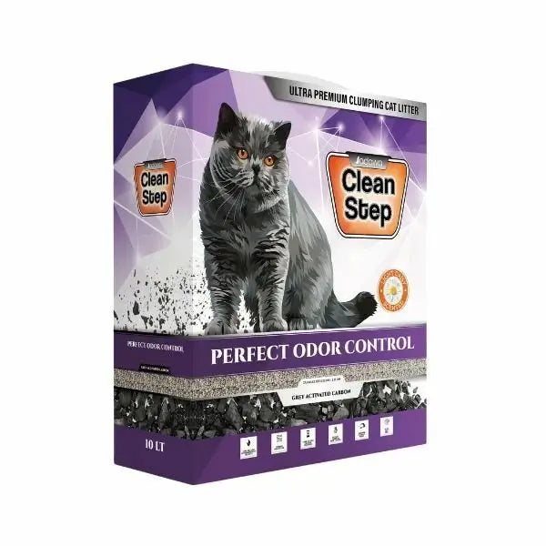 Clean Step Perfect Odor Aktif Karbonlu Papatya Kokulu İnce Taneli Topaklanan Bentonit Kedi Kumu 10