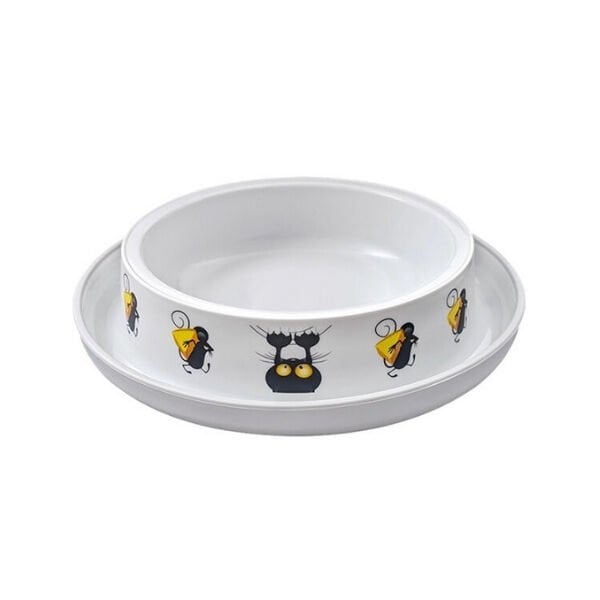 Moderna Kedi ve Fare Desenli Kedi Mama ve Su Kabı 210 Ml
