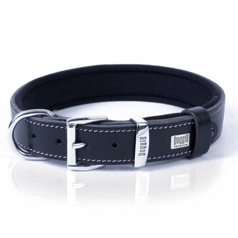Doggie Comfort Deri Kemik Süslü Köpek Boyun Tasması Medium Siyah 3x42-50 Cm