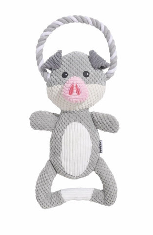 M-Pets Eco Chewtopia Domuz Peluş Kedi ve Köpek Oyuncağı 34x19x8 Cm Gri