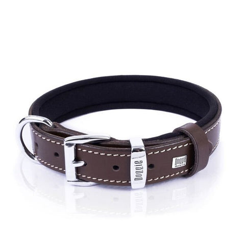 Doggie Comfort Deri Kemik Süslü Köpek Boyun Tasması Medium Kahverengi 2.5x37-45 Cm