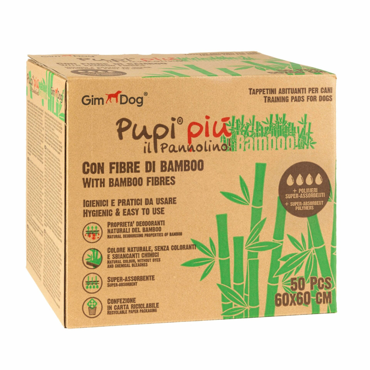 Gimdog Pupi Piu Bamboo Köpek Tuvalet Eğitim Pedi 60x60 Cm 50 Adet