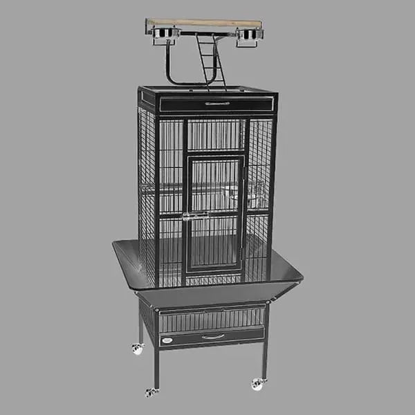 Dayang Ayaklı Papağan Kafesi Siyah 45.7x45.7x156 Cm