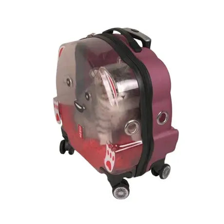 Lepus Wheel Bag Tekerlekli Kedi ve Köpek Taşıma Çantası Pembe 42x44x23 Cm