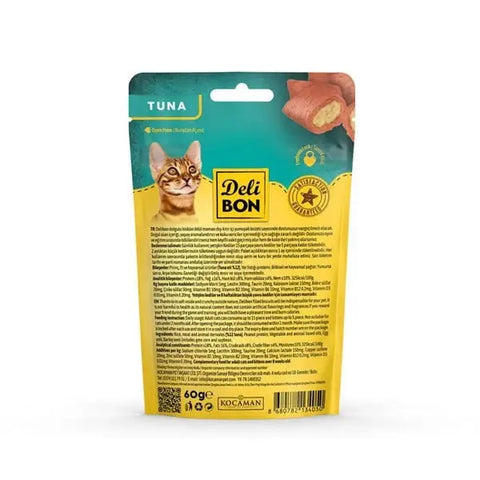 Delibon Chrunchy İçi Dolgulu Tuna Balıklı Kedi ödül Bisküvisi 60 Gr