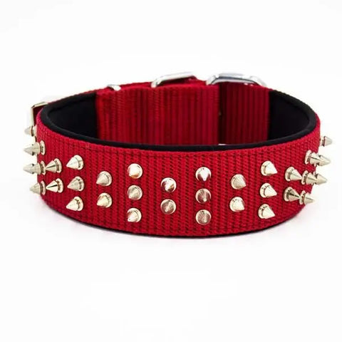 Doggie Comfort Dokuma çivili Köpek Boyun Tasması Small Kırmızı 5x50-60 Cm
