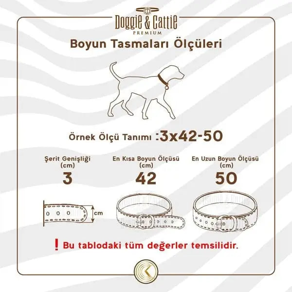 Doggie Comfort Dokuma Köpek Boyun Tasması Medium Haki 2x35-40 Cm