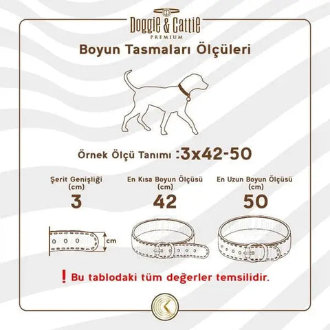 Doggie Comfort Dokuma Köpek Boyun Tasması Medium Haki 2x35-40 Cm