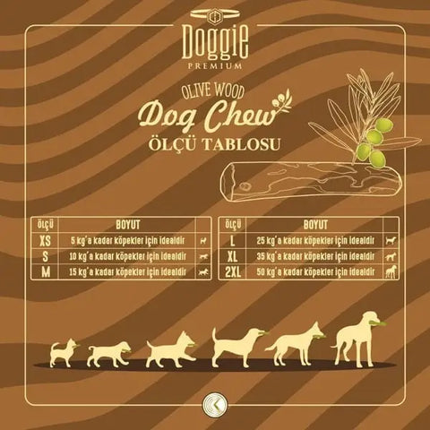 Doggie Doğal Zeytin Ağacı Köpek çiğneme Oyuncağı Medium