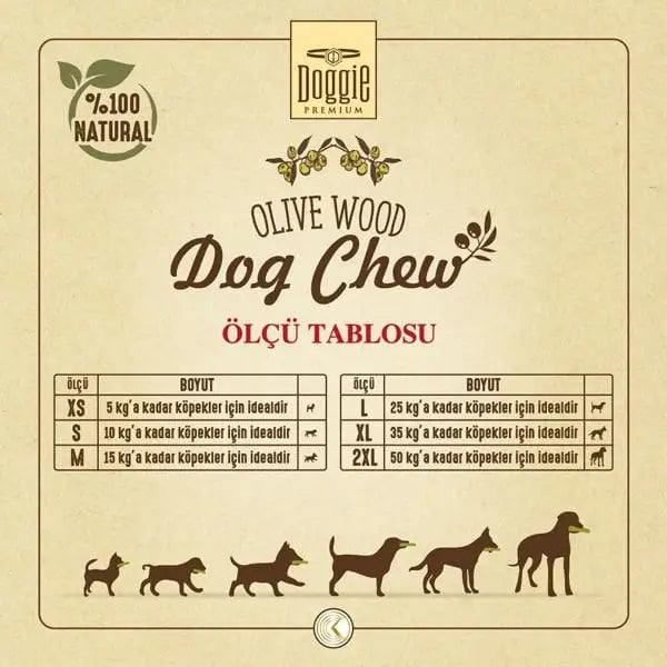 Doggie Doğal Zeytin Ağacı Köpek çiğneme Oyuncağı Small