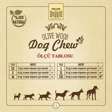 Doggie Doğal Zeytin Ağacı Köpek çiğneme Oyuncağı Xsmall