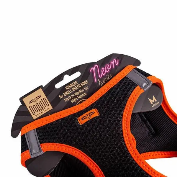 Doggie Havalı Dokuma Neon küçük Irk Köpek Göğüs Tasması Medium Turuncu 38-44 Cm