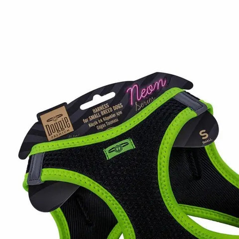 Doggie Havalı Dokuma Neon küçük Irk Köpek Göğüs Tasması Small Sarı 32-38 Cm