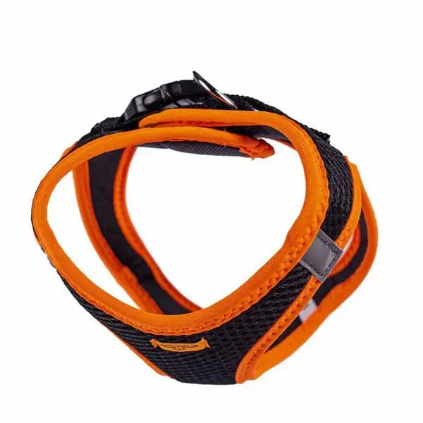 Doggie Havalı Dokuma Neon küçük Irk Köpek Göğüs Tasması Small Turuncu 32-38 Cm