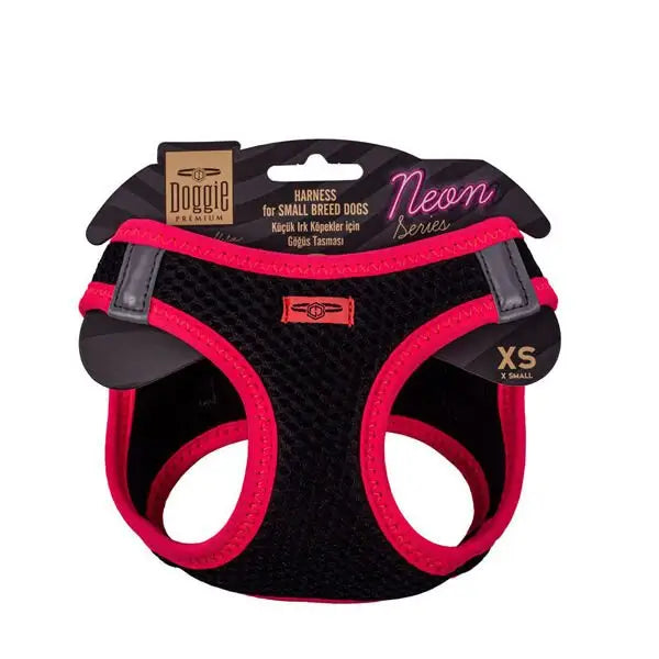 Doggie Havalı Dokuma Neon küçük Irk Köpek Göğüs Tasması Xsmall Pembe 30-34 Cm