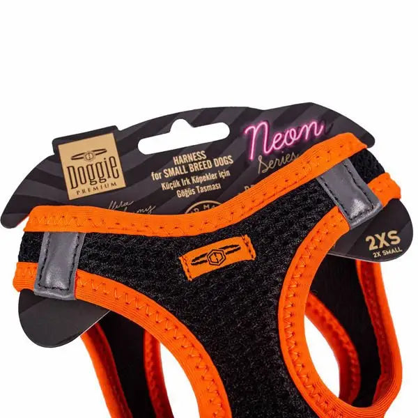 Doggie Havalı Dokuma Neon küçük Irk Köpek Göğüs Tasması Xxsmall Turuncu 26-30 Cm