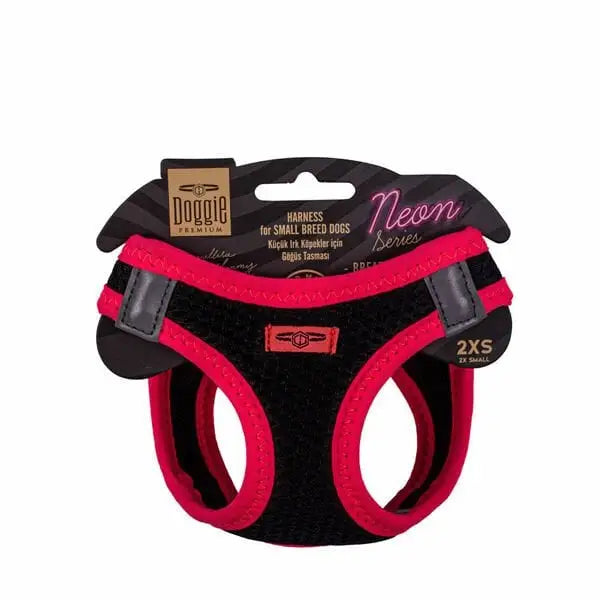 Doggie Havalı Dokuma Neon küçük Irk Köpek Göğüs Tasması Xxsmall Pembe 26-30 Cm