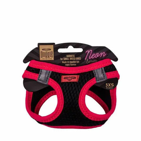 Doggie Havalı Dokuma Neon küçük Irk Köpek Göğüs Tasması Xxxsmall Pembe 22-26 Cm