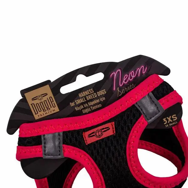 Doggie Havalı Dokuma Neon küçük Irk Köpek Göğüs Tasması Xxxsmall Pembe 22-26 Cm