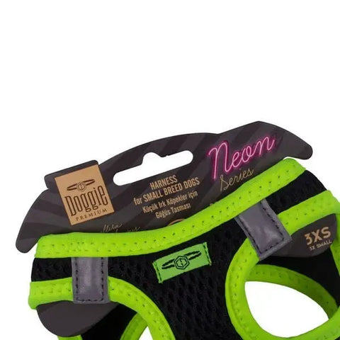 Doggie Havalı Dokuma Neon küçük Irk Köpek Göğüs Tasması Xxxsmall Sarı 22-26 Cm